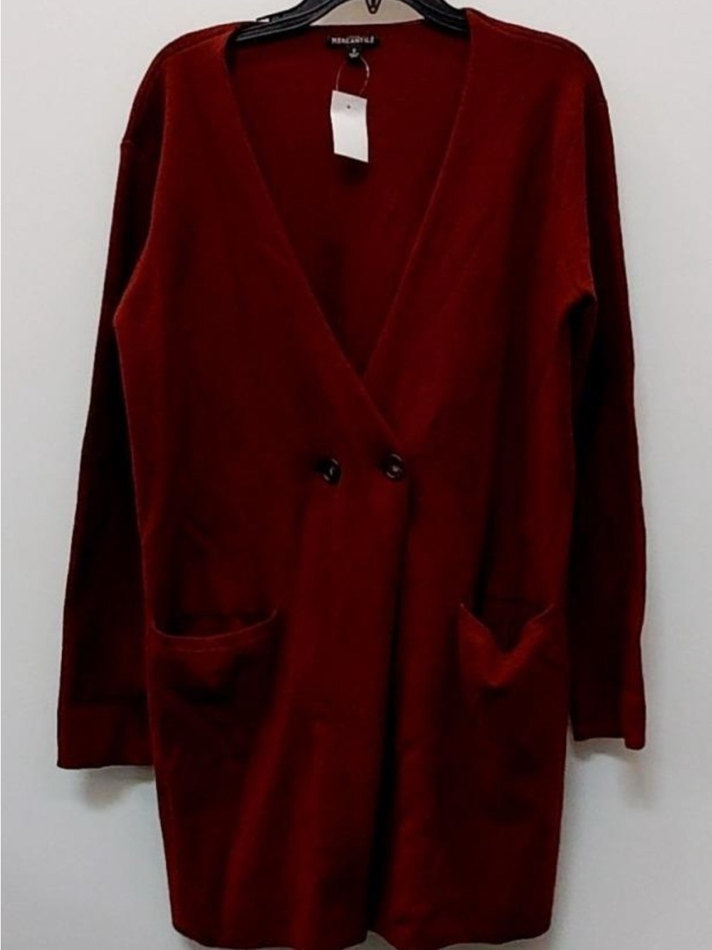 🆕  J. Crew Mercantile Women's Double-Button Long V-Neck Knit Size Small